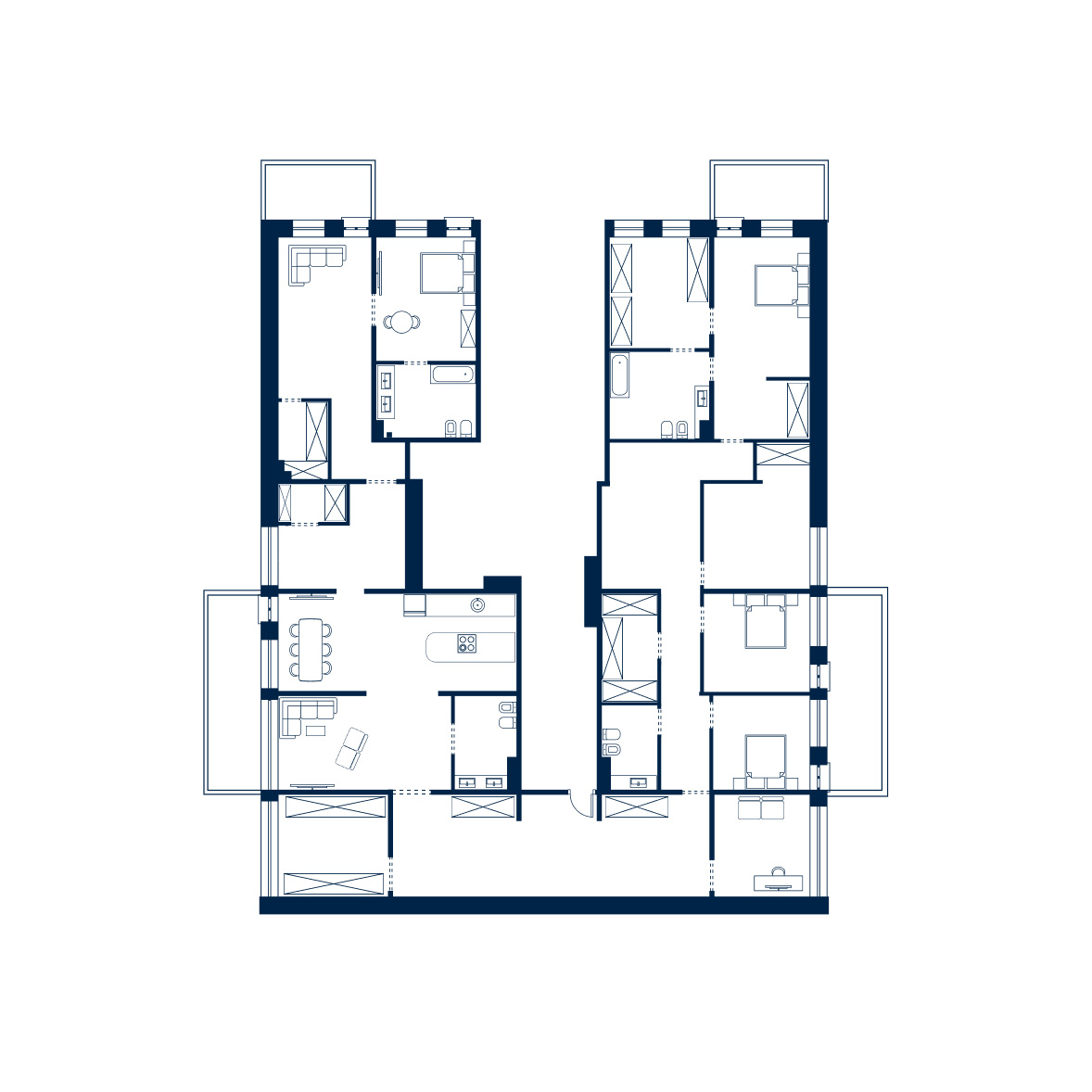 Планировка 70 м² · апт. 2099